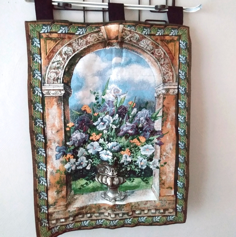 Sea Gull brand Fine Tapestry Arched European window scene